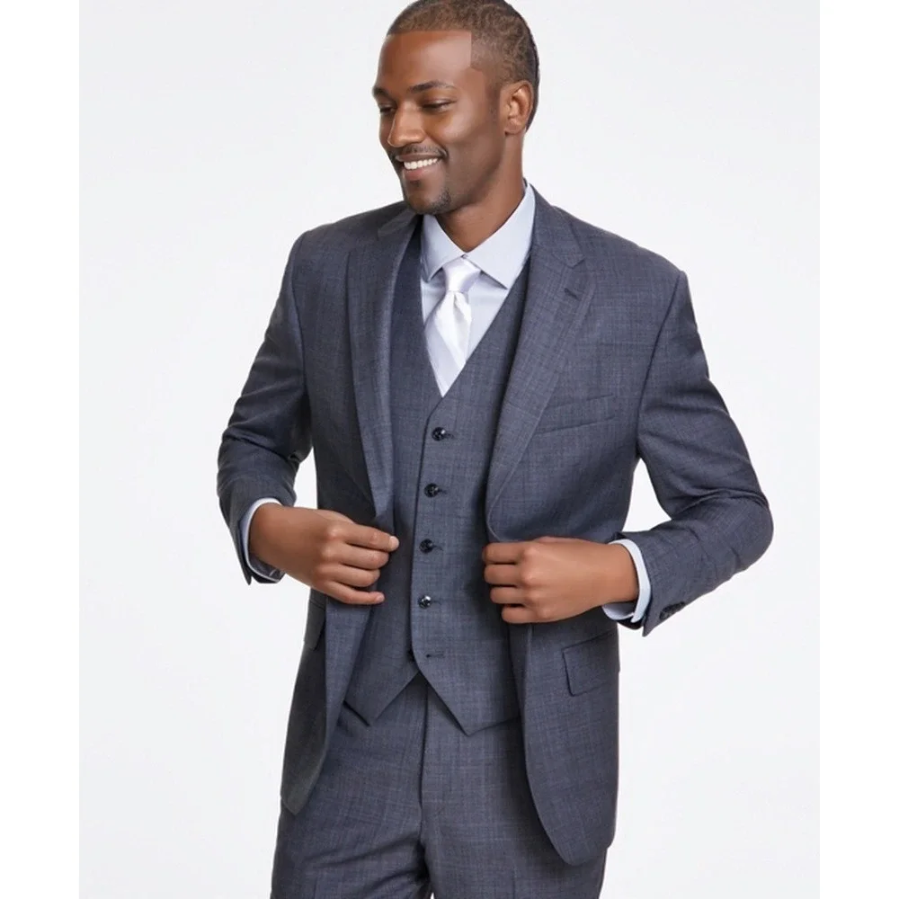 Michael Kors Sport Coat Mens 42L Grey Sharkskin Two Button Blazer Suit Jacket